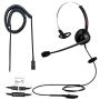 Emaiker Telephone IP Phone Headset RJ9 Headphone Noise Cancelling Microphone for Landline Desk Phones Polycom VVX311,410,411,500, M5220e 5330e 5330 5340 Avaya 1408 1416 5410 ShoreTel 230 420 480 NEC