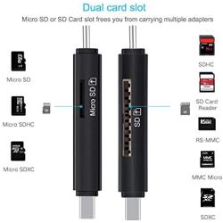 COCOCKA USB 3.0 SD Card Reader, USB Type C Memory Card Reader, OTG Adapter for SDXC, SDHC, SD, MMC, TF, RS- MMC, Micro SDXC, Micro SD, Micro SDHC Card and UHS-I Cards