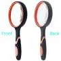 Kare & Kind 8X Handheld Reading Magnifier - 75MM Large Magnifying Lens - Non-Slip Soft Handle - Use for Science, Reading, Insect and Plant Observation - for Kids, Adults, Elderly (Orange)