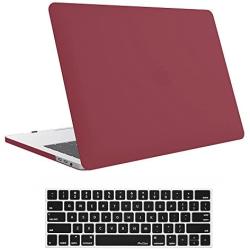 ProCase MacBook Pro 15 Case 2019 2018 2017 2016 Release A1990/A1707, Hard Case Shell Cover and Keyboard Cover for Apple MacBook Pro 15'' (2019/2018/2017/2016) with Touch Bar and Touch ID -Burgundy Red