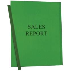 C-Line Report Covers with Binding Bars, Green Vinyl, Green Bars, 8.5 x 11 Inches, 50 per Box (32553)
