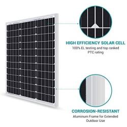 Renogy 50 Watt 12 Volt Monocrystalline Solar Panel (Compact Design)