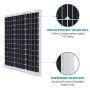 Renogy 50 Watt 12 Volt Monocrystalline Solar Panel (Compact Design)