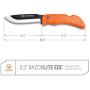Outdoor Edge RazorLite - Replaceable Blade Folding Hunting Knife with Rubberized Nonslip TPR Handle, 6-Blades and Nylon Belt Sheath (Orange)