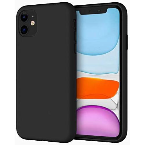 JETech Silicone Case for iPhone 11 (2019) 6.1-Inch, Silky-Soft Touch Full-Body Protective Case, Shockproof Cover with Microfiber Lining (Black)
