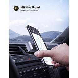 Car Cell Phone Mount, Lamicall Air Vent Clip Holder, Universal Stand Hands Free Cradle Compatible with Phone 12 Mini 11 Pro Xs Xs Max Xr X 8 7 6 6s Plus SE and Other 4.7-6.5 Smartphones - Silver