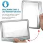 [Rechargeable] 3X Large Ultra Bright LED Page Magnifier with 12 Anti-Glare Dimmable LEDs(Evenly Lit Viewing Area & Relieve Eye Strain)-Ideal for Reading Small Prints & Low Vision Seniors