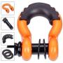 N/N TYT Shackles 3/4'' D Ring Shackle 2 Pack kit, 10500lbs Break Strength Orange Snatch Block, with 7/8'' Screw Pin and Shackle Isolator & Washers Kit for Tow Strap Winch Off Road Jeep Vehicle Recovery