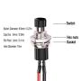 DaFuRui 10Pack Black 1A 250V AC 2 Pins SPST Normal Open Mini Momentary Push Button Switch with Pre-soldered Wires