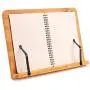 MEGREZ Bamboo Foldable Book Stand (13.2 x 9.4 inch) Reading Frame Rest holder Cookbook Cook Stand/Tablet PC textbook/Music Document Stand/Desk Bookrest with Retro Hollow, Plum Blossom