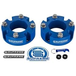 Supreme Suspensions - Front Leveling Kit for 2007-2021 Toyota Tundra and 2007-2021 Toyota Sequoia 3'' Front Lift Strut Spacers 2WD 4WD (Black)