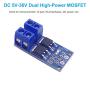 Huayao10PCS DC 5V-36V 15A(Max 30A) 400W Dual High-Power MOSFET Trigger Switch Drive Module 0-20KHz PWM Adjustment Electronic Switch Control Board Motor Speed Control Lamp Brightness Control