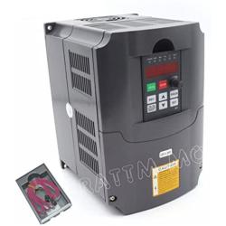 4KW 220V VFD Inverter Variable Frequency Drive Converter Driver Controller 5HP 3-Phase Output 18A VSD with 2m Extension Cable For Spindle Motor Drive Control/CNC Router Engraving Milling Machine