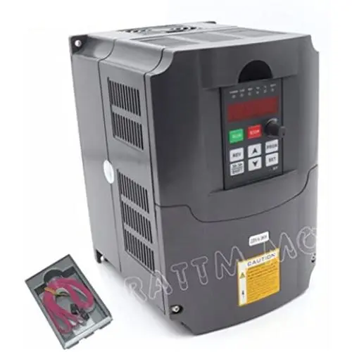 4KW 220V VFD Inverter Variable Frequency Drive Converter Driver Controller 5HP 3-Phase Output 18A VSD with 2m Extension Cable For Spindle Motor Drive Control/CNC Router Engraving Milling Machine