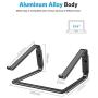 OMOTON Adjustable Laptop Stand for Desk, [Upgrade Version] 3-Level Height Laptop Holder Riser, Detachable Sturdy Aluminum Notebook Stand, for MacBook Pro and All 11-16 inches Laptops, Black