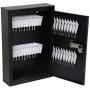 AdirOffice Steel Key Cabinet - Heavy Duty Key Safe - Security Lock Box with Combination Lock - Sturdy Security Box - Holds 40 Keys (Black)