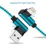 Right Angle iPhone Charger 10ft 3 Pack 90 Degree Lightning Cable Compatible with iPhone 12 11 Pro XS MAX/XR/X/8 8 Plus/7 7 Plus/6 6 Plus/iPad (Light Blue,10ft)