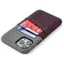 Dockem iPhone 11 Pro Wallet Case: Built-in Metal Plate for Magnetic Mounting & 2 Credit Card Holder Slots (5.8'' Luxe M2 Synthetic Leather, Maroon and Grey)