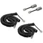 SINCODA 2 Pack 13 Ft Uncoiled Modular Coiled Telephone Phone Handset Curly Cable Cord +2 Pack 360° Telephone Cord Detangler Extended Rotating (13FT)