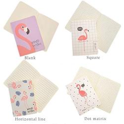 Flamingo Notebook Line-Mounted Note Book Grid Page Manual Portable Small Soft Copy Creative Stationery 4pcs/Set