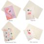 Flamingo Notebook Line-Mounted Note Book Grid Page Manual Portable Small Soft Copy Creative Stationery 4pcs/Set