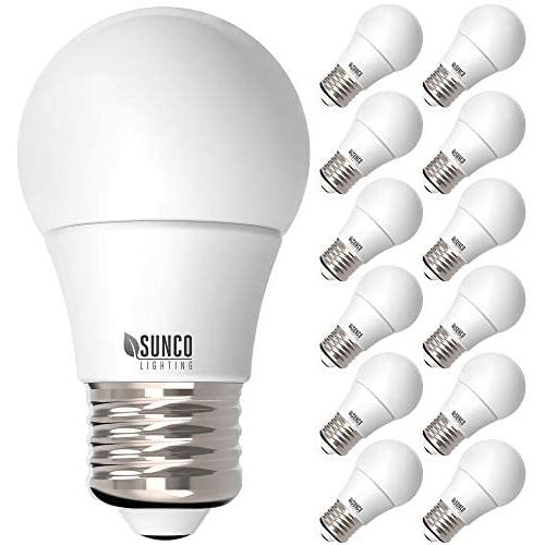Sunco Lighting 12 Pack A15 LED Bulb, 8W=60W, 4000K Cool White, Dimmable, 800 LM, E26 Base, Refrigerator & Fan Light - UL, Energy Star