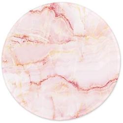 ITNRSIIET [20% Larger] Mouse Pad with Stitched Edge Premium-Textured Mouse Mat Waterproof Non-Slip Rubber Base Round Mousepad for Laptop Computer PC Office 8.7×8.7×0.12 inches Modern Red Marble