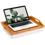 Rossie Home Lap Tray with Detachable Pillow, Serving Tray - Natural Bamboo - Style No. 76107