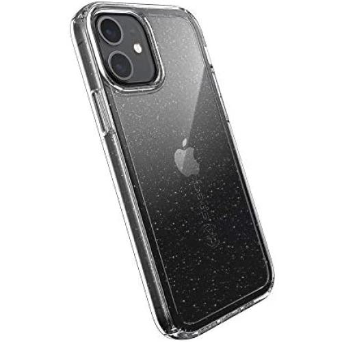 Speck Products Gemshell Glitter iPhone 12, iPhone 12 Pro Case, Clear/Clear with Gold Glitter (137604-9221)