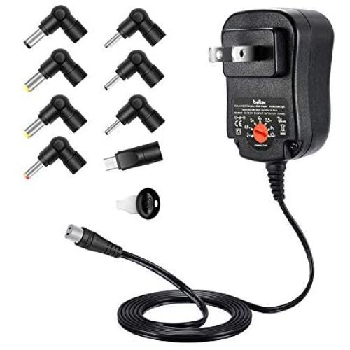 Belker 12W Universal 3V 4.5V 5V 6V 7.5V 9V 12V AC DC Adapter Power Supply for Household Electronics Router Speaker Smart Phone Tablet CCTV IP Camera - 1A 1000mA Amp Max.