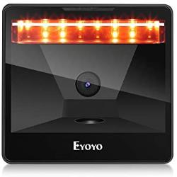 Eyoyo 2D Desktop Barcode Scanner, High Speed Hands-Free USB Wired Inventory Barcode Reader PDF417 on ID Card, Drivers License, Passport 1D QR Barcode Scanning Work for Pos System Supermarket