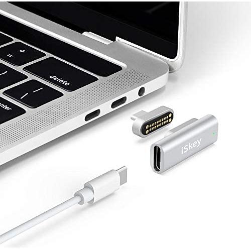 Magnetic USB C Adapter 20Pins Type C Connector, Support USB PD 100W Quick Charge, 10Gb/s Data Transfer and 4K@60 Hz Video Output Compatible with MacBook Pro/Air and More Type C Devices (Silver)