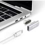Magnetic USB C Adapter 20Pins Type C Connector, Support USB PD 100W Quick Charge, 10Gb/s Data Transfer and 4K@60 Hz Video Output Compatible with MacBook Pro/Air and More Type C Devices (Silver)