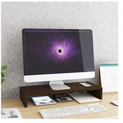 WUDENHOM Monitor Stand Riser, Wood Sturdy Desktop TV Laptop Computer Printer Stand Keyboard Storsge Desk Shelf Organizer Risers for Office School Home(Dark Brown)