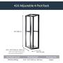 StarTech - 4POSTRACKBK .com 42U Open Frame Server Rack - 994.5lbs capacity - 4 Post Adjustable Depth (22'' to 40'') Network Equipment Rack w/ Casters (4POSTRACKBK) black