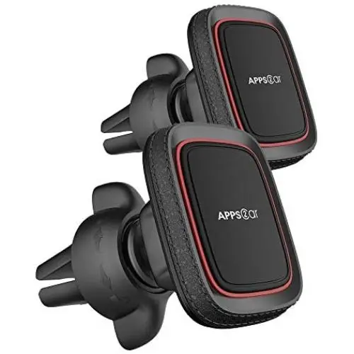 2 Pack Magnetic Phone Car Mount, Apps2car Car Phone Holder Mount Magnetic, Built in 6 Strong Magnets, Air Vent Cell Phone Holder for Car with Adjustable Secure Tightening System