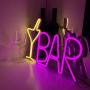 LED Bar Sign Neon Light for Business Remote 8 Modes(Flash) Warm White Cocktail Glass & Pink BAR Light Up Letter Beer Sign USB Wall Art Décor for Pub, Bistro, Party,Man Cave,Home,Basement(ABARNBF8M)