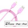iPhone Charger MFi-Certified Lightning Cable - Made for iPhone X / 8/8 Plus / 7/7 Plus / 6/6 Plus / 5S (6FT Pink)