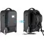 Neewer 2-in-1 Convertible Wheeled Camera Backpack Luggage Trolley Case with Double Bar, Anti-shock Detachable Padded Compartment for SLR/DSLR Cameras, Tripod, Lens and Other Accessories (Black/Grey)