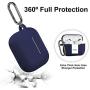 [2 Pack] SNBLK Designed for Airpods Pro Case Cover Silicone Protective Charging Case Skin with Keychain Compatible for Apple Airpods Pro 2019, (Front LED Visible) Black/Navy Blue
