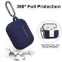 [2 Pack] SNBLK Designed for Airpods Pro Case Cover Silicone Protective Charging Case Skin with Keychain Compatible for Apple Airpods Pro 2019, (Front LED Visible) Black/Navy Blue
