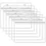 6 Pcs Extra Thick ID Card Badge Holder, Horizontal Clear PVC Card Holder with Waterproof Resealable Zip Type