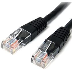 StarTech.com Cat5e Ethernet Cable - 1 ft - Black - Patch Cable - Molded Cat5e Cable - Short Network Cable - Ethernet Cord - Cat 5e Cable - 1ft (M45PATCH1BK)