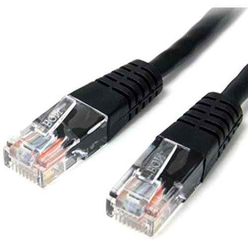 StarTech.com Cat5e Ethernet Cable - 1 ft - Black - Patch Cable - Molded Cat5e Cable - Short Network Cable - Ethernet Cord - Cat 5e Cable - 1ft (M45PATCH1BK)