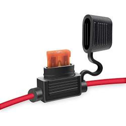 MCIGICM 10ga Inline Fuse Holder Waterprrof Pigtail Fuse Relay with 40A Blade Fuse, 3 Pack