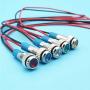 FICBOX 5Pcs LED Indicator Light 6MM 12V Metal Waterproof Signal Lamp with Wire for Car Truck Boat (White)