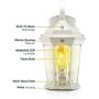 Euri Lighting EFL-140W-MD Flame Lantern Water Glass, with Integrated Security Light (3000K), Photocell and Motion-Sensor (Dusk-to-Dawn), White Housing