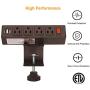Desk Clamp Power Strip, Desktop Clamp Mount Power Outlet with 2 USB Ports, 4 AC Outlets, Mountable Desk Outlet Removable Power Plugs with 6.56ft Power Cord (Brown)