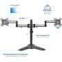 VIVO Freestanding Full Motion Aluminum Dual VESA Monitor Desk Stand with Articulating Double Center Arm Joints, Fits 17 to 32 inch Screens (STAND-V102Z)
