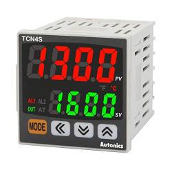 Autonics TCN4S-24R Temp Control, 1/16 DIN, Dual Display 4 Digit, PID Control, Relay & SSR Output, 2 Alarm Output, 100-240 VAC